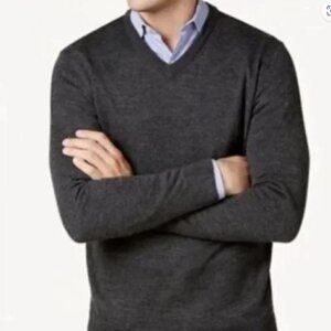 Club Room Gray Merino Wool Sweater L